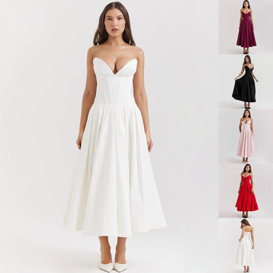 Fashion Tube Dress Backless Fishbone Corset Dresses For Party and Weddings