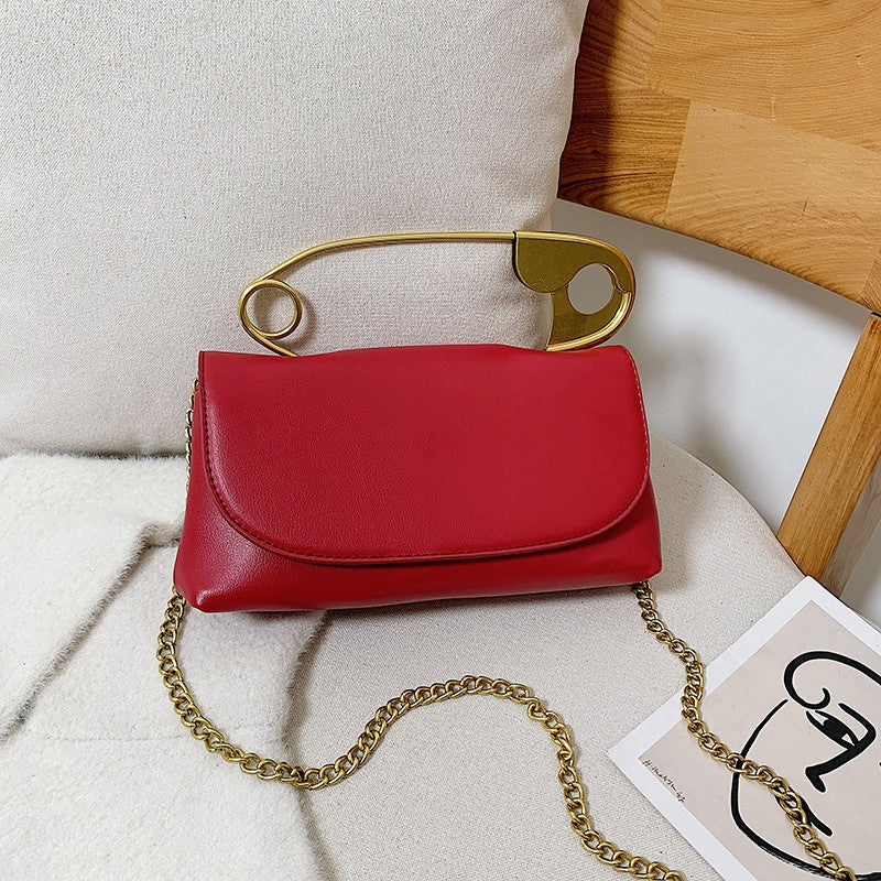 Buy Online Premimum Quality, Trendy and Highly Comfortable Personality Fashion Pin Top Handle Purse Leather Women Handbag - FEYONAS