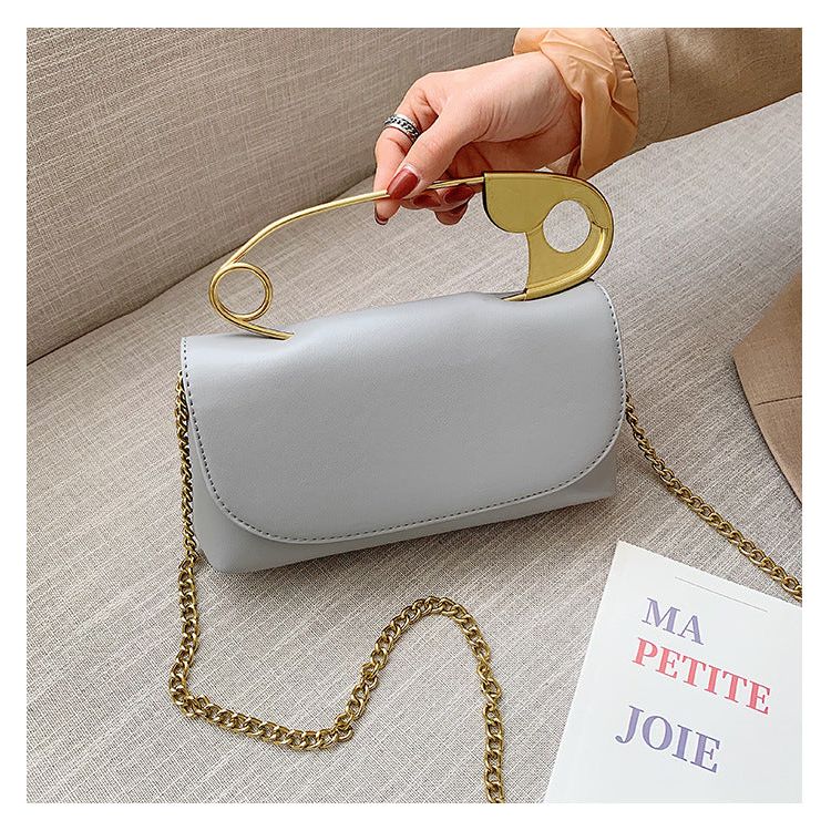 Buy Online Premimum Quality, Trendy and Highly Comfortable Personality Fashion Pin Top Handle Purse Leather Women Handbag - FEYONAS