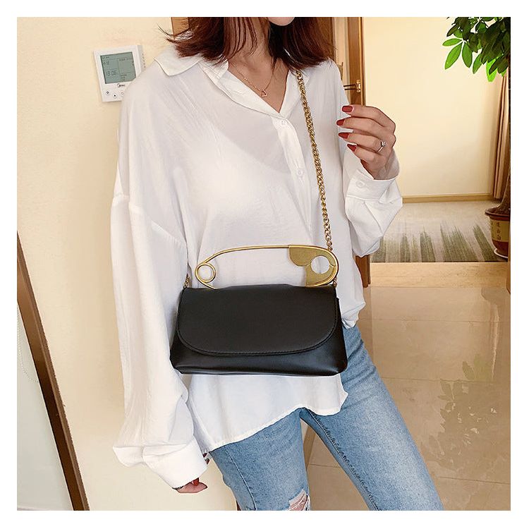 Buy Online Premimum Quality, Trendy and Highly Comfortable Personality Fashion Pin Top Handle Purse Leather Women Handbag - FEYONAS