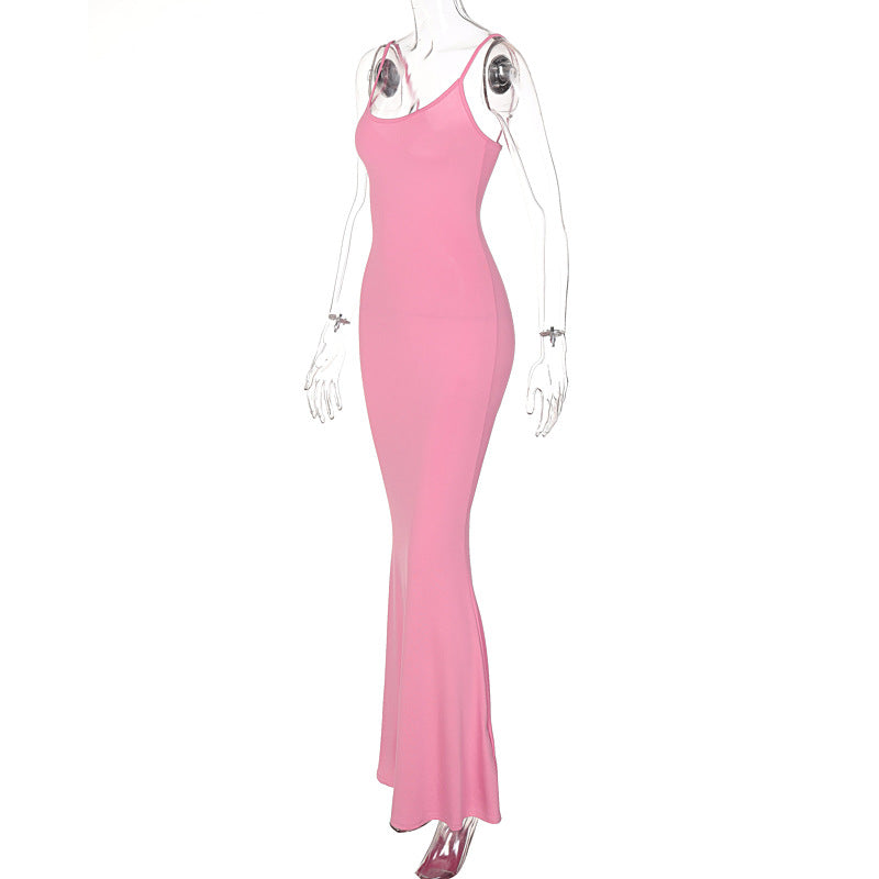 Buy Online Premimum Quality, Trendy and Highly Comfortable Spaghetti Strap Long Dress Women Bodycon - FEYONAS
