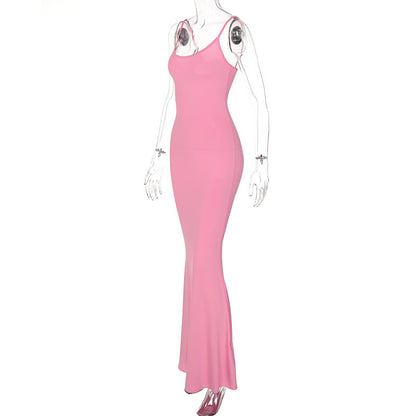 Buy Online Premimum Quality, Trendy and Highly Comfortable Spaghetti Strap Long Dress Women Bodycon - FEYONAS
