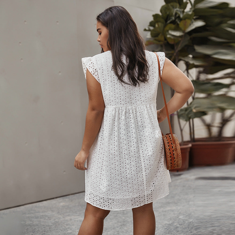 Buy Online Premimum Quality, Trendy and Highly Comfortable Summer plus size cutout dress - FEYONAS
