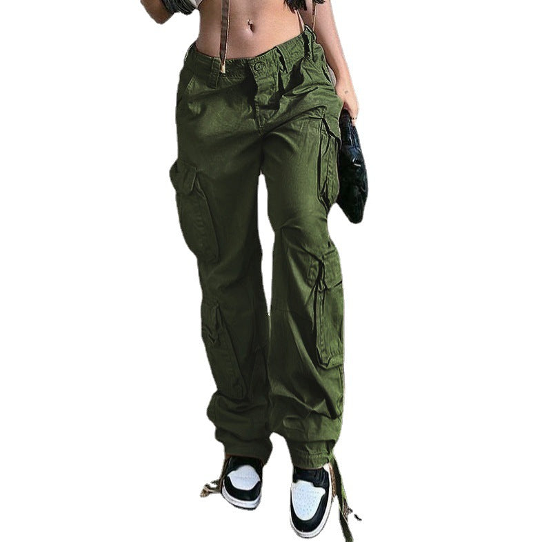 Buy Online Premimum Quality, Trendy and Highly Comfortable Autumn And Winter Hip Hop Style Low Waist Tooling Denim Pants Casual Pants - FEYONAS