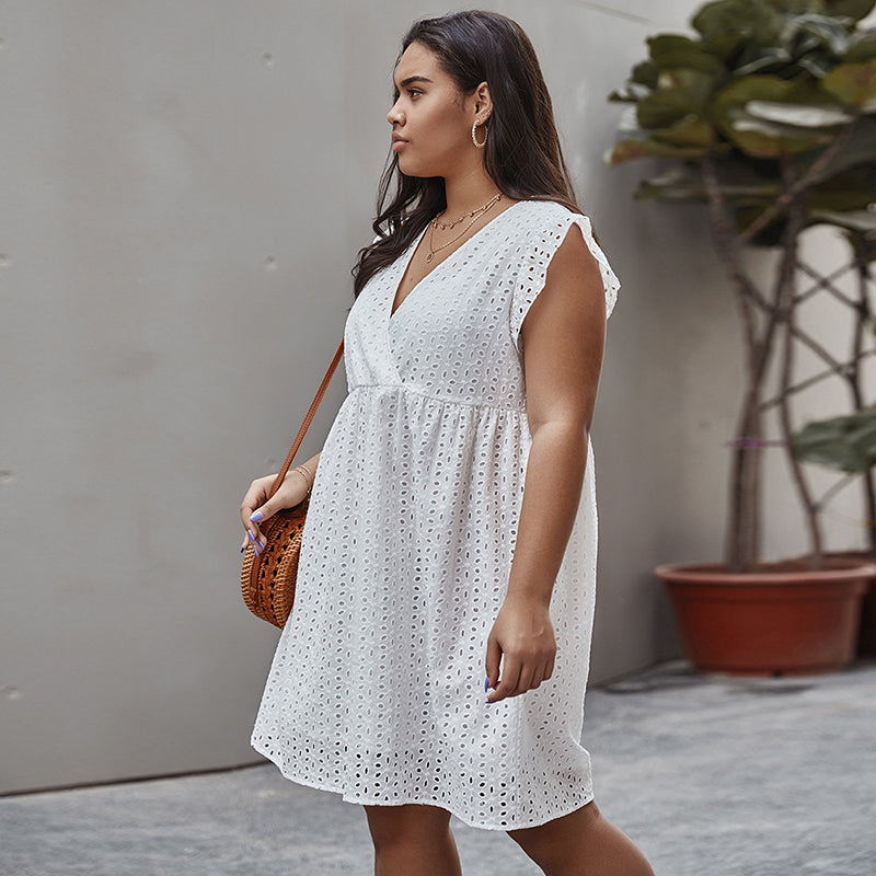 Buy Online Premimum Quality, Trendy and Highly Comfortable Summer plus size cutout dress - FEYONAS