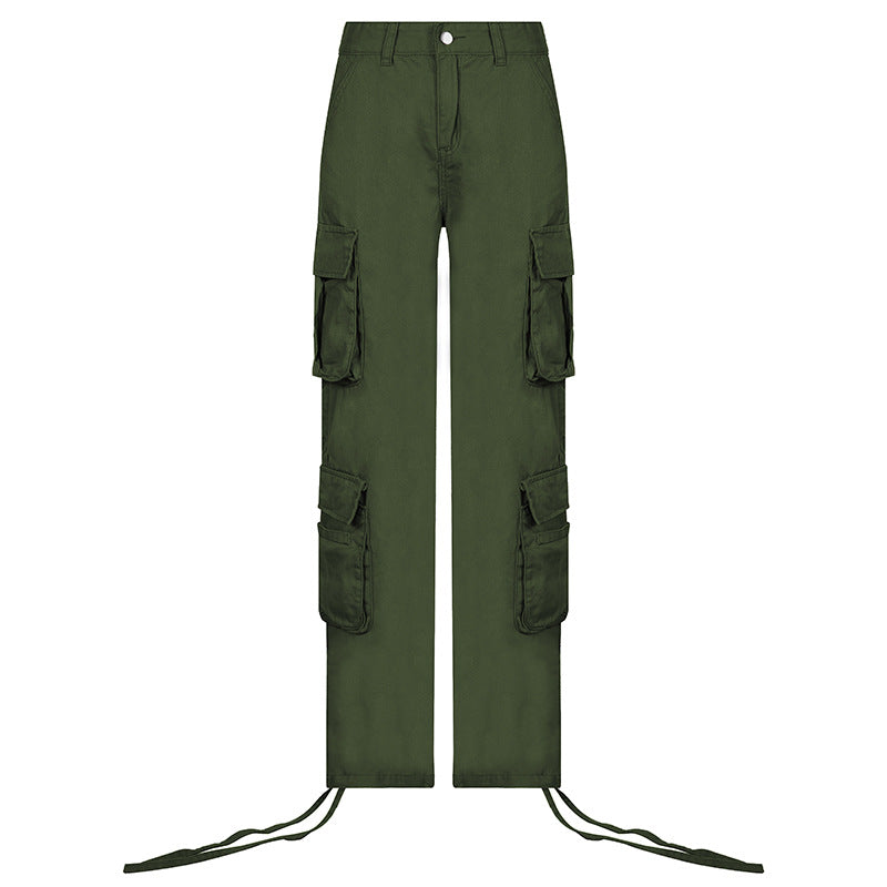Buy Online Premimum Quality, Trendy and Highly Comfortable Autumn And Winter Hip Hop Style Low Waist Tooling Denim Pants Casual Pants - FEYONAS