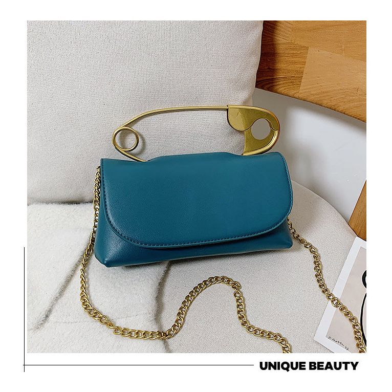 Buy Online Premimum Quality, Trendy and Highly Comfortable Personality Fashion Pin Top Handle Purse Leather Women Handbag - FEYONAS