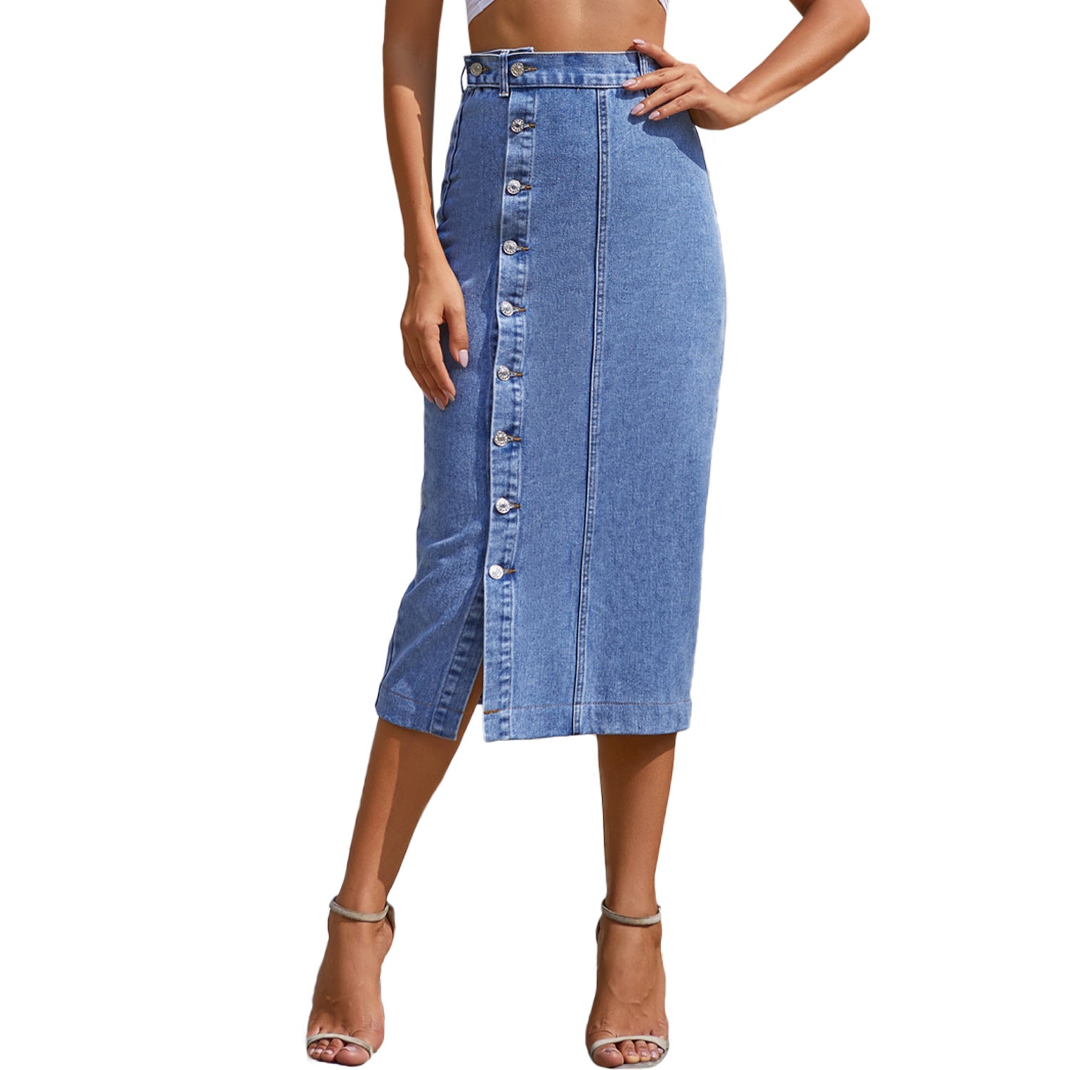 long denim skirts for women