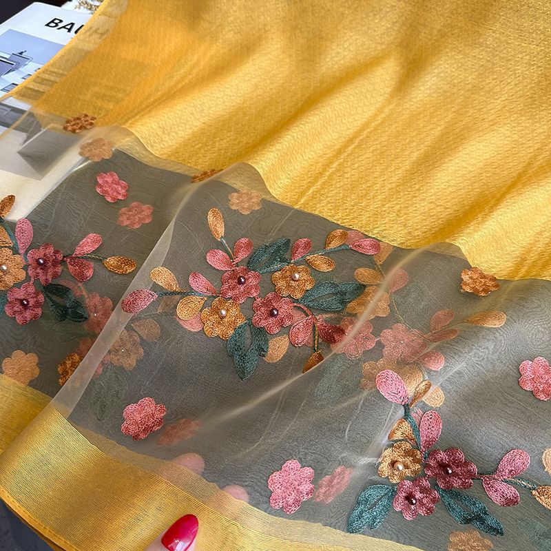 embroiled silk scarf for hijab