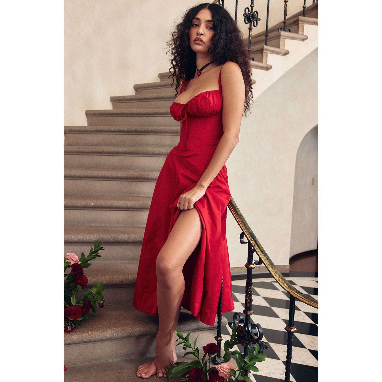 Buy Online Premimum Quality, Trendy and Highly Comfortable Fashion Suspender Dress For Women High Split Party Sexy Dress Summer - FEYONAS