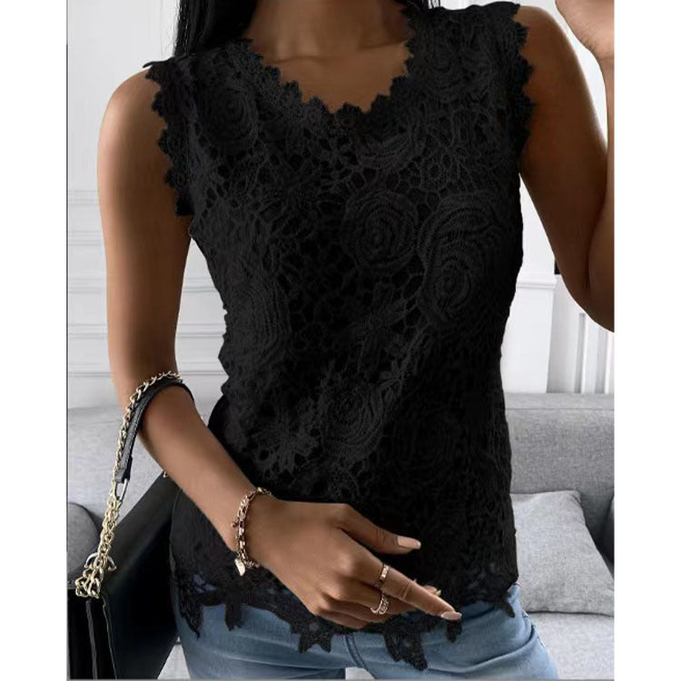Buy Online Premimum Quality, Trendy and Highly Comfortable Flowers Lace Women Summer Tops S-5XL - FEYONAS