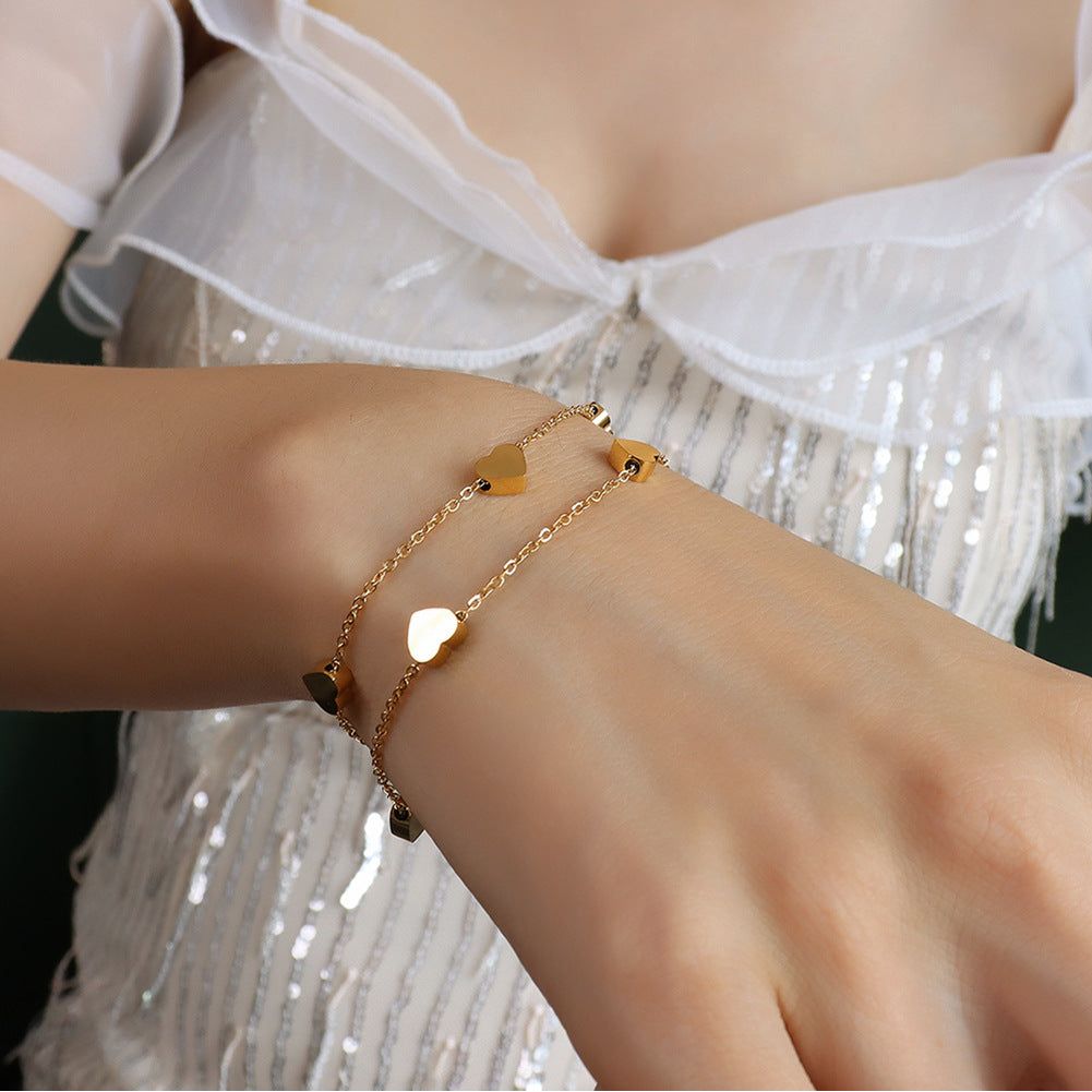 Buy Online Premimum Quality, Trendy and Highly Comfortable Double Layer Design Love Bracelet Casual Fashion - FEYONAS