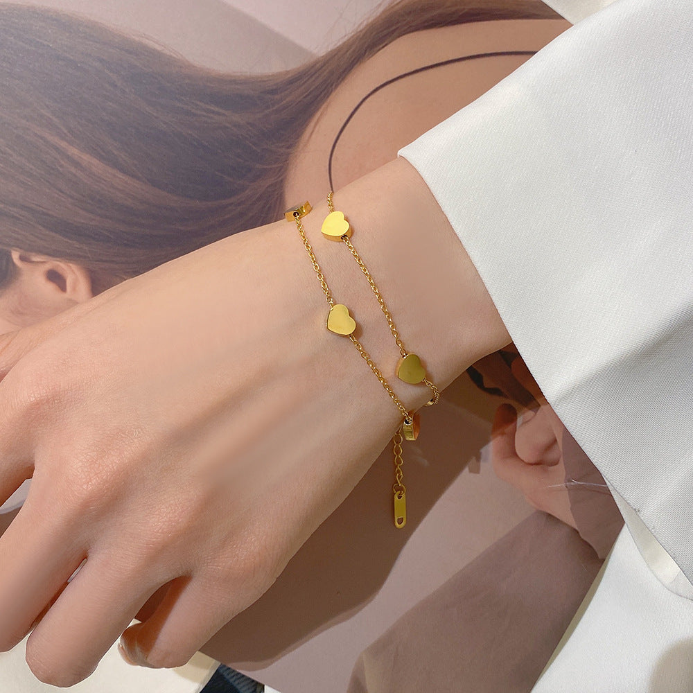 Buy Online Premimum Quality, Trendy and Highly Comfortable Double Layer Design Love Bracelet Casual Fashion - FEYONAS