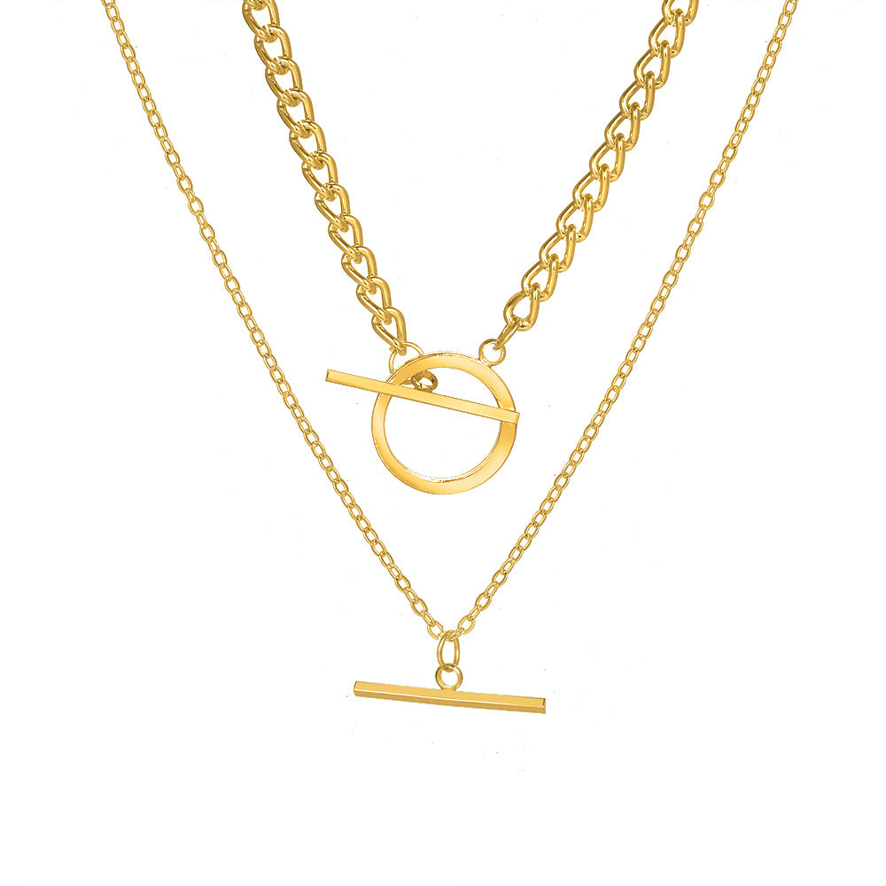 Buy Online Premimum Quality, Trendy and Highly Comfortable Necklace Double OT Chain Necklace - FEYONAS