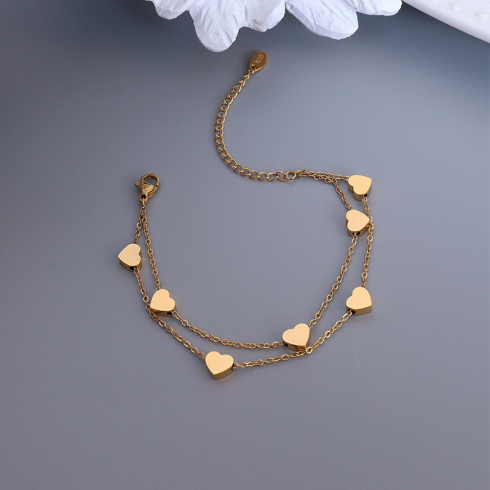 Buy Online Premimum Quality, Trendy and Highly Comfortable Double Layer Design Love Bracelet Casual Fashion - FEYONAS