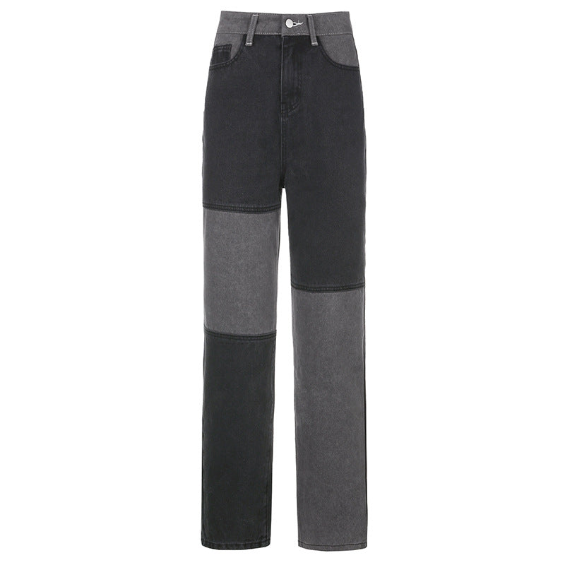 Buy Online Premimum Quality, Trendy and Highly Comfortable Contrasting Stitching Straight-leg Jeans Women - FEYONAS