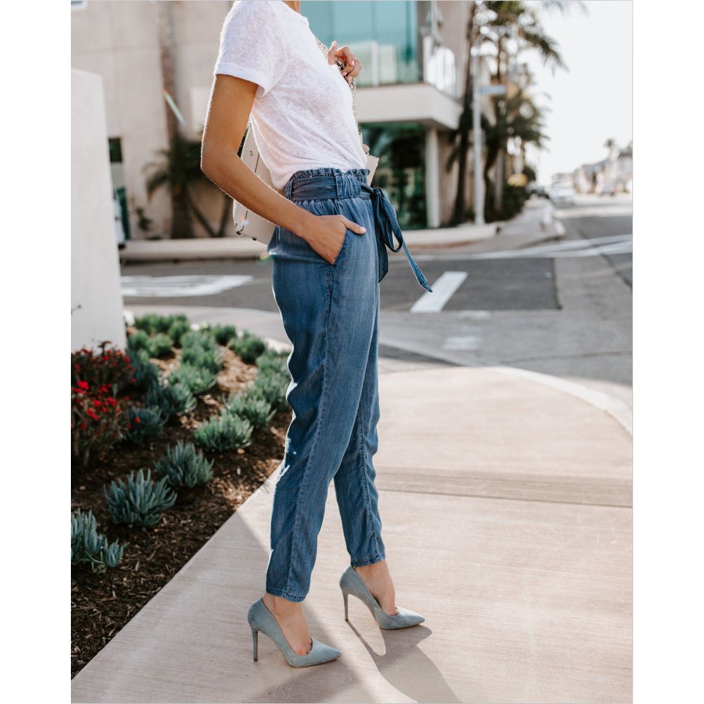 Buy Online Premimum Quality, Trendy and Highly Comfortable High Waist Loose Pants Jeans For Women - FEYONAS