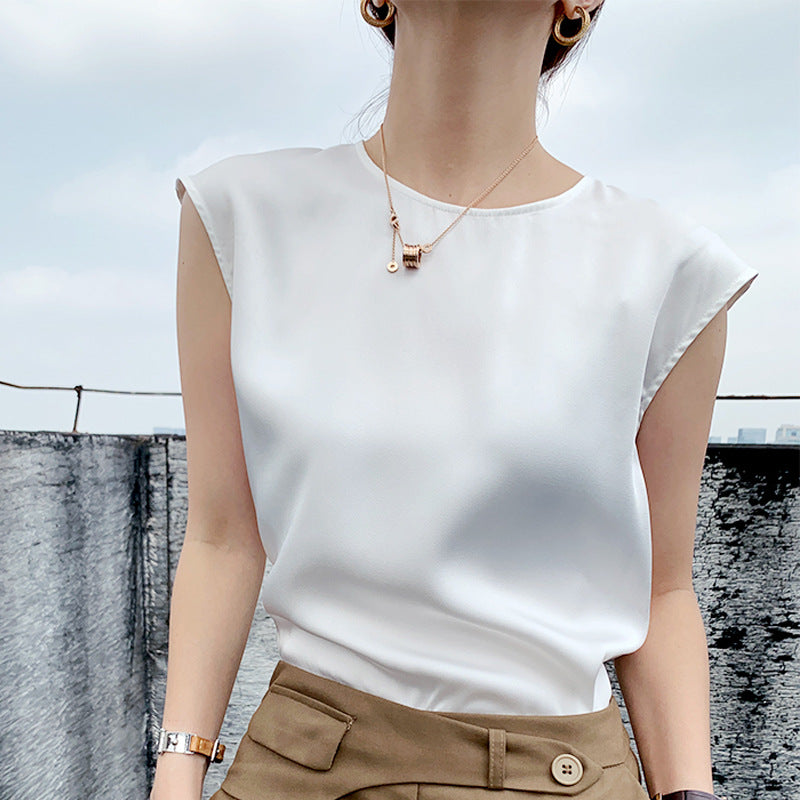 Buy Online Premimum Quality, Trendy and Highly Comfortable Elegant Blouse Office Tunic Satin Silk - FEYONAS