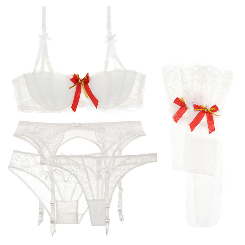 Buy Online Premimum Quality, Trendy and Highly Comfortable Sexy Lace Temptation Stockings Thong lingerie - FEYONAS