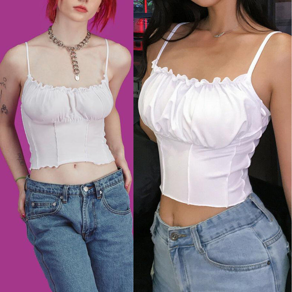 Buy Online Premimum Quality, Trendy and Highly Comfortable New Summer sexy slim short camisole - FEYONAS