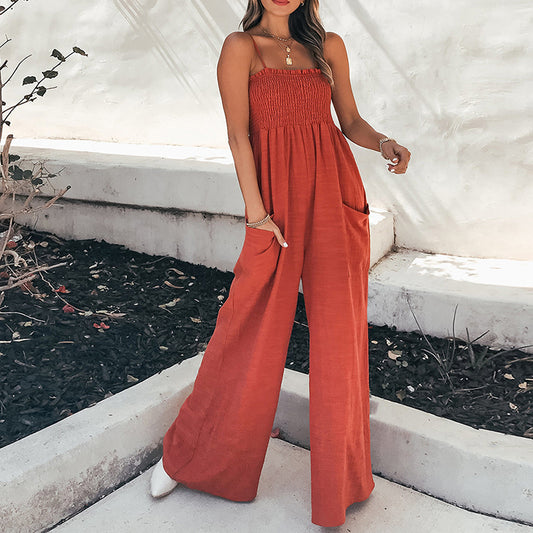 Buy Online Premimum Quality, Trendy and Highly Comfortable Women's Casual Fashion Solid Color Jumpsuit - FEYONAS