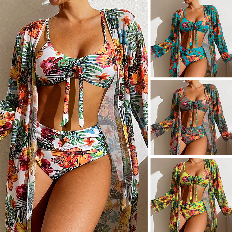 Buy Online Premimum Quality, Trendy and Highly Comfortable Swimwear Long Sleeved Blouse Three Piece Suit - FEYONAS