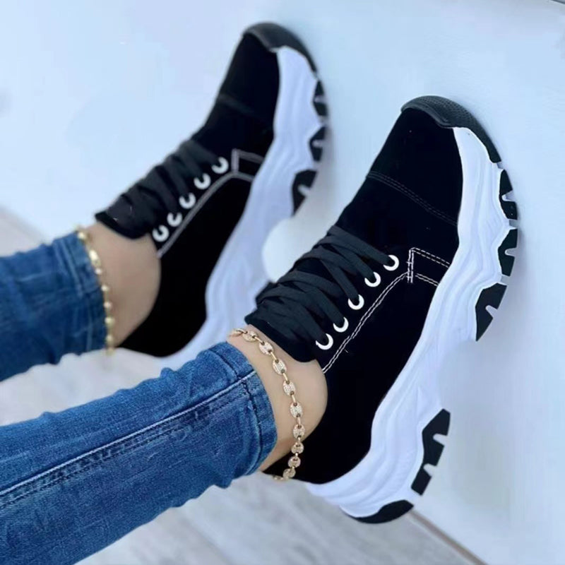 Buy Online Premimum Quality, Trendy and Highly Comfortable Platform Casual Flat Shoes Lace-up Sneaker - FEYONAS