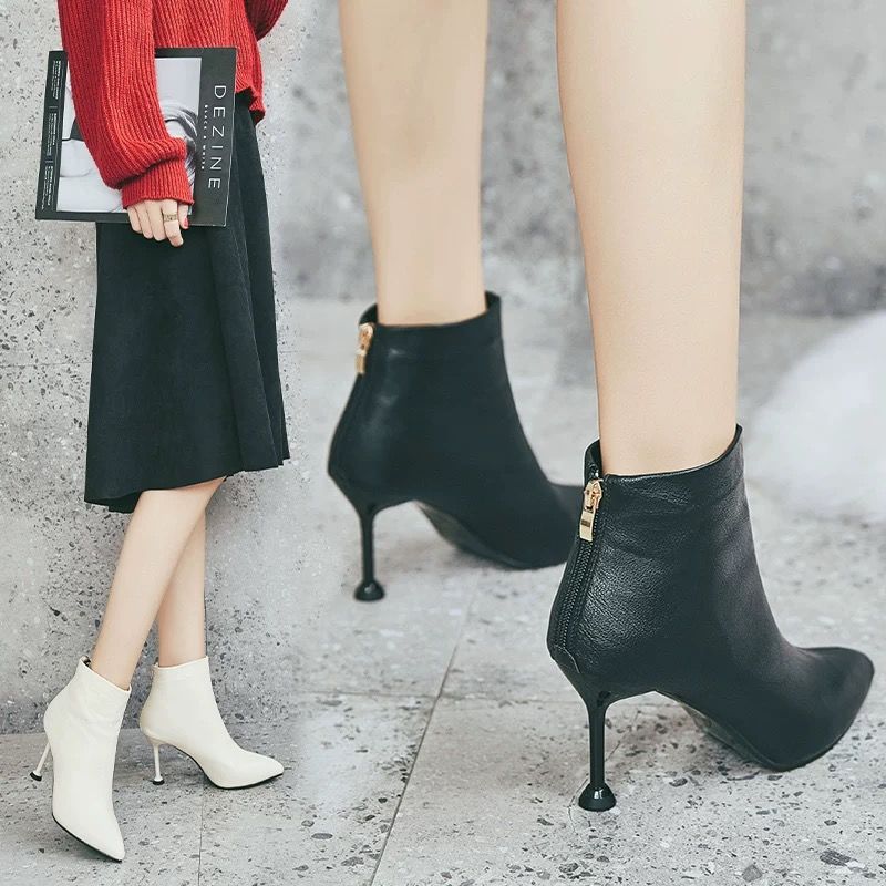 Buy Online Premimum Quality, Trendy and Highly Comfortable High Heels Women Winter Short Boots Stiletto - FEYONAS