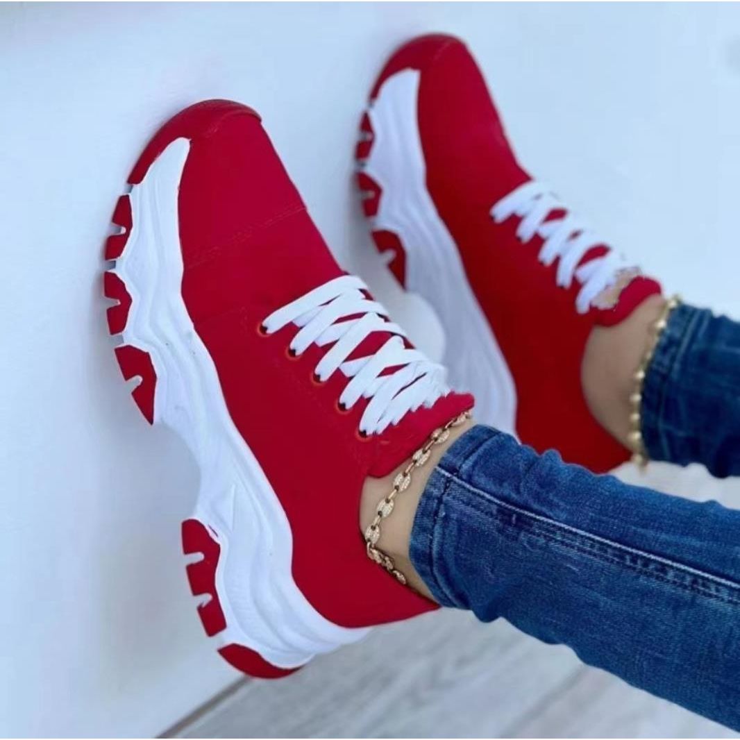 Buy Online Premimum Quality, Trendy and Highly Comfortable Platform Casual Flat Shoes Lace-up Sneaker - FEYONAS