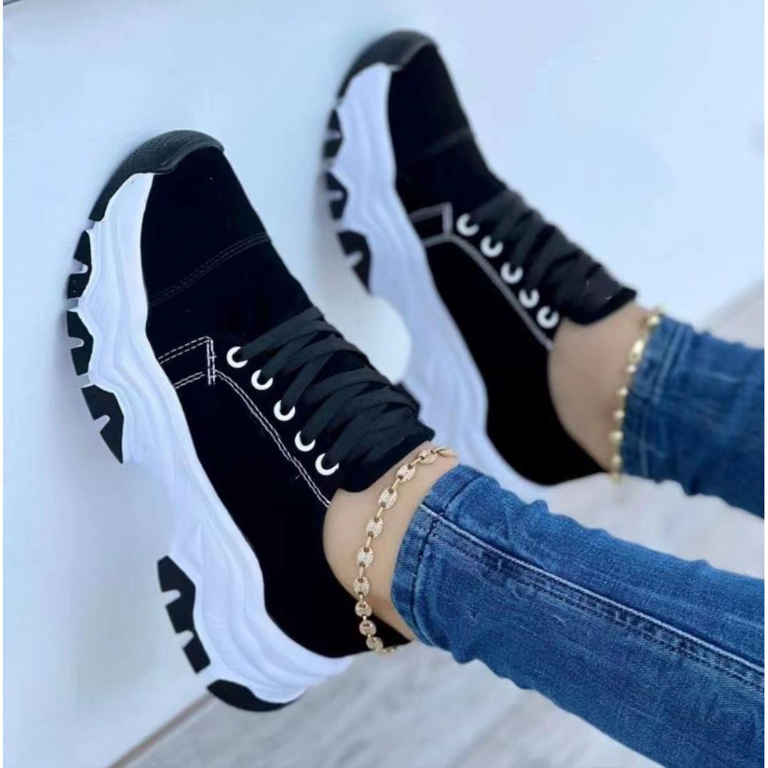 Buy Online Premimum Quality, Trendy and Highly Comfortable Platform Casual Flat Shoes Lace-up Sneaker - FEYONAS