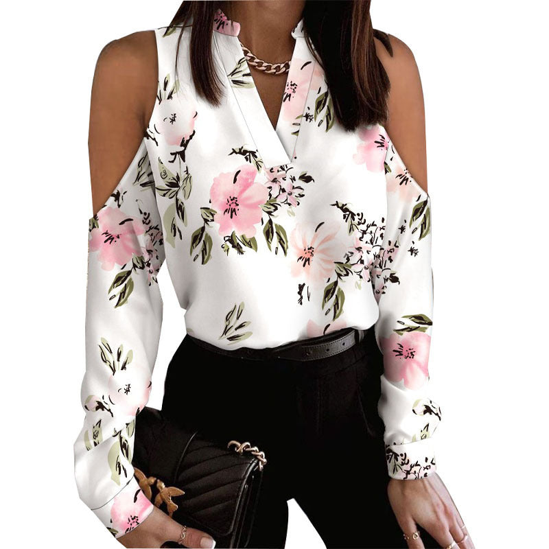 Buy Online Premimum Quality, Trendy and Highly Comfortable Long Sleeve Off-shoulder Printed Shirt - FEYONAS
