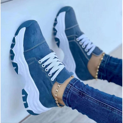 Buy Online Premimum Quality, Trendy and Highly Comfortable Platform Casual Flat Shoes Lace-up Sneaker - FEYONAS