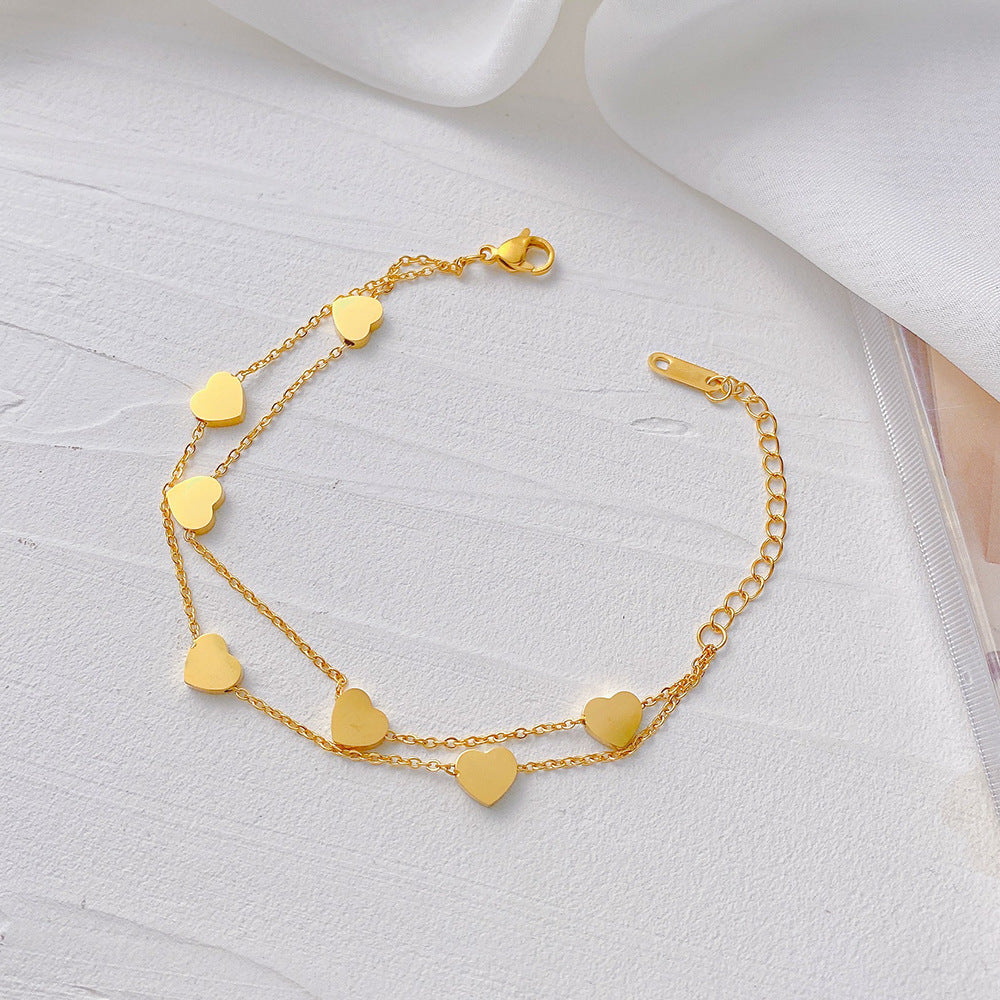 Buy Online Premimum Quality, Trendy and Highly Comfortable Double Layer Design Love Bracelet Casual Fashion - FEYONAS