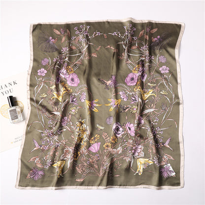 floral silk head scarf