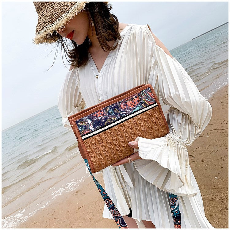 Buy Online Premimum Quality, Trendy and Highly Comfortable Fashion Woman Bag Retro Ethnic Wind Straw - FEYONAS