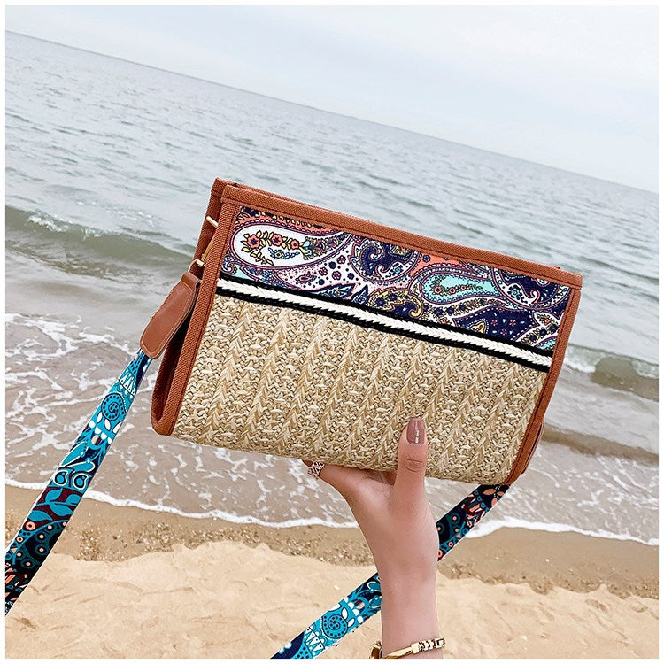 Buy Online Premimum Quality, Trendy and Highly Comfortable Fashion Woman Bag Retro Ethnic Wind Straw - FEYONAS