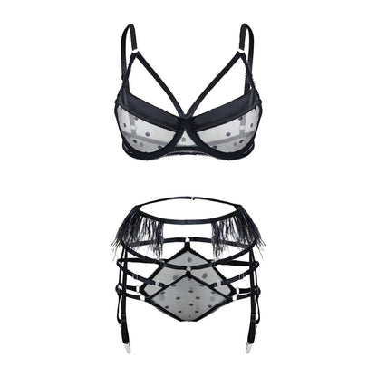 Buy Online Premimum Quality, Trendy and Highly Comfortable Polka dot mesh sexy lingerie - FEYONAS