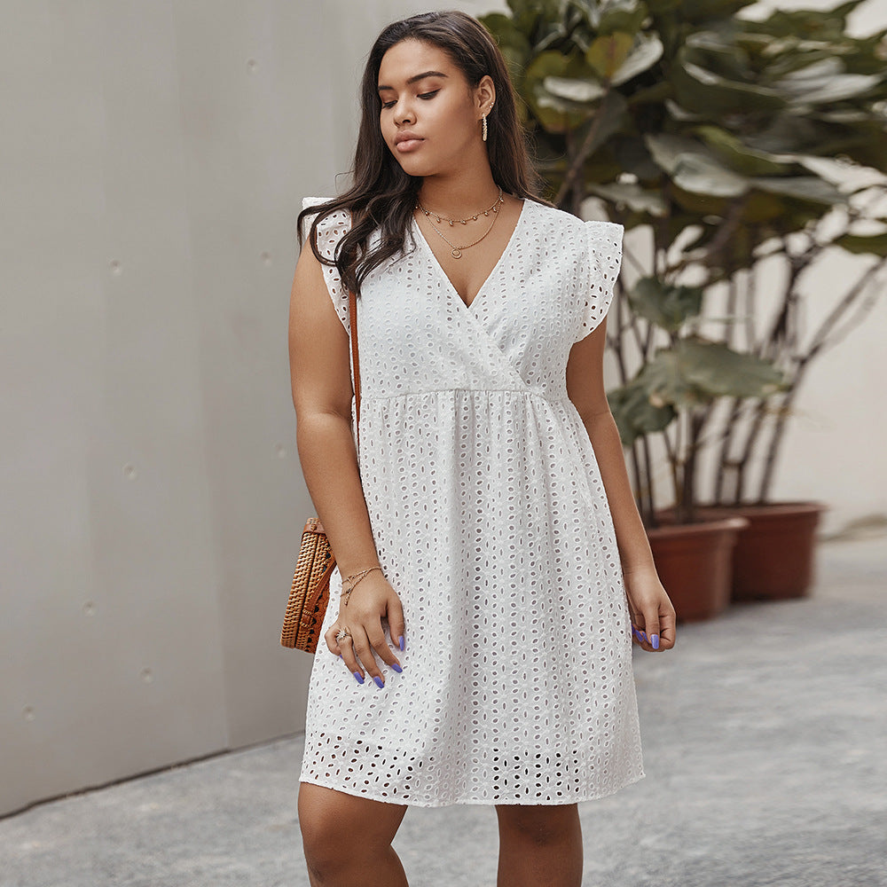 Buy Online Premimum Quality, Trendy and Highly Comfortable Summer plus size cutout dress - FEYONAS