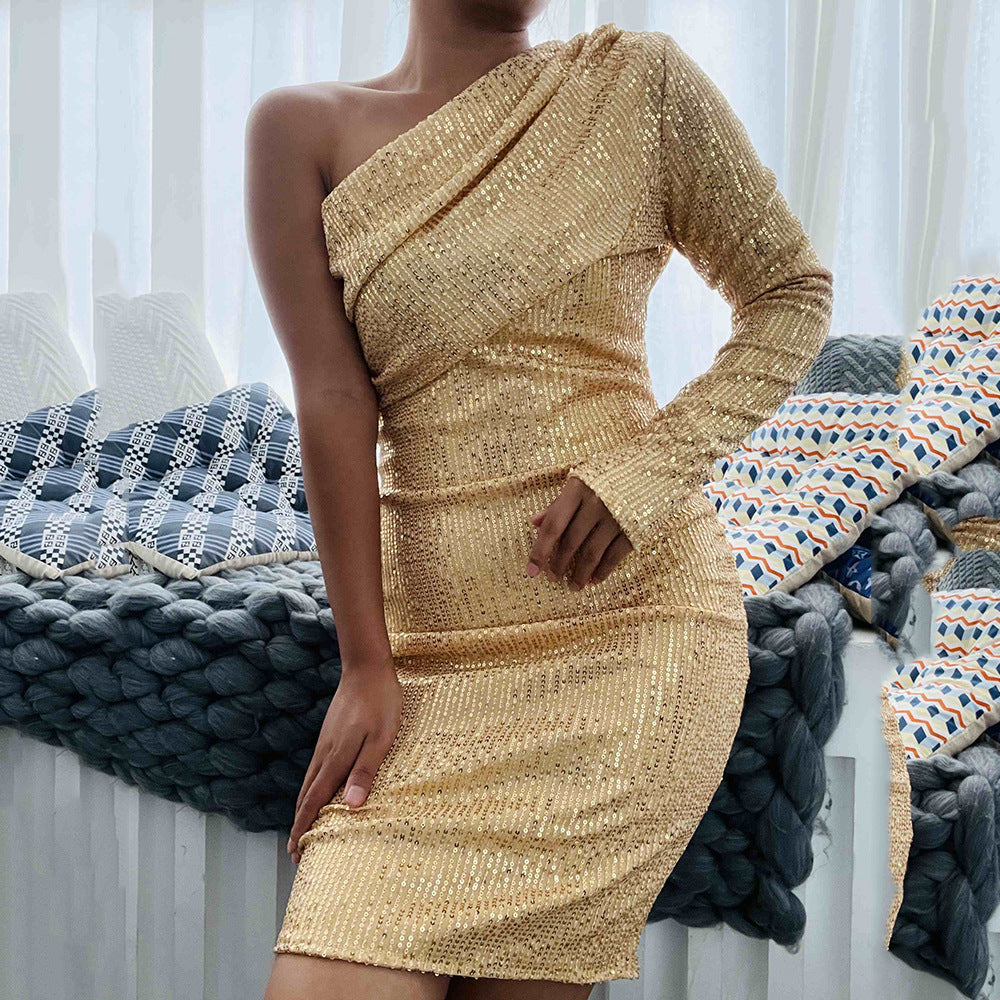 gold party dress for ladies