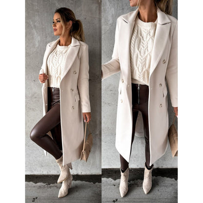 white long wool winter coat for ladies