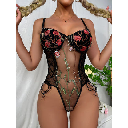 Buy Online Premimum Quality, Trendy and Highly Comfortable Floral lace one piece lingerie - FEYONAS