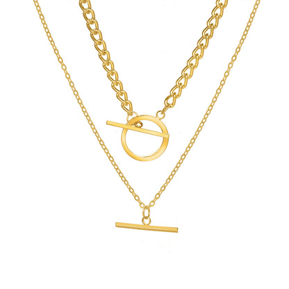 Buy Online Premimum Quality, Trendy and Highly Comfortable Necklace Double OT Chain Necklace - FEYONAS