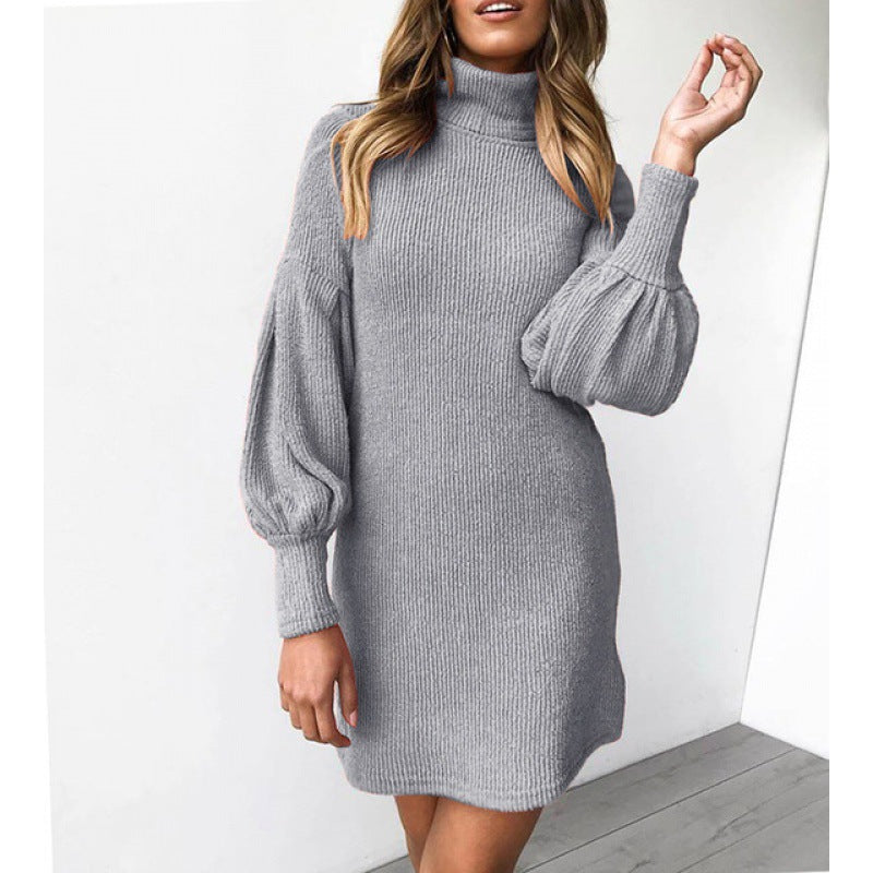 Buy Online Premimum Quality, Trendy and Highly Comfortable Winter Women's High Collar Knitted Dress - FEYONAS