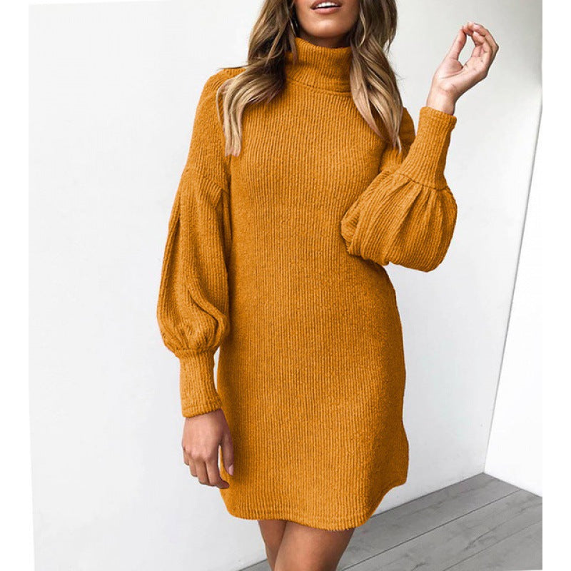 Buy Online Premimum Quality, Trendy and Highly Comfortable Winter Women's High Collar Knitted Dress - FEYONAS