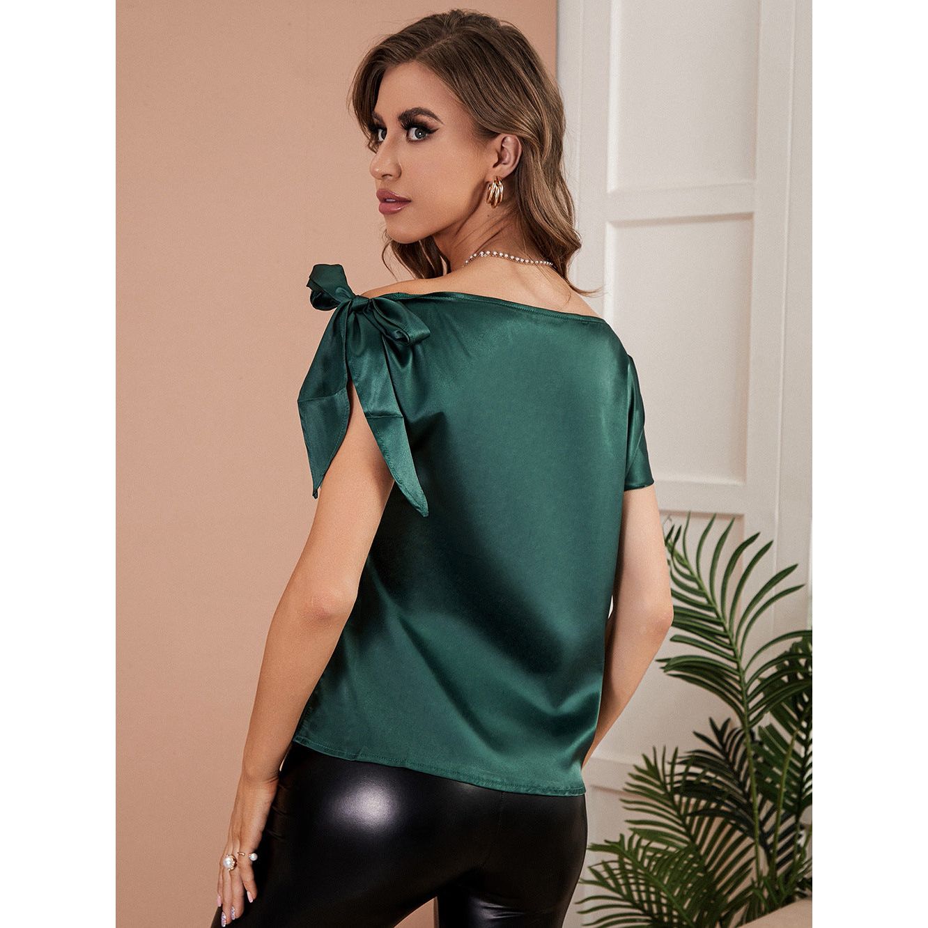 Buy Online Premimum Quality, Trendy and Highly Comfortable Summer Off-shoulder Pullover Bow Top - FEYONAS