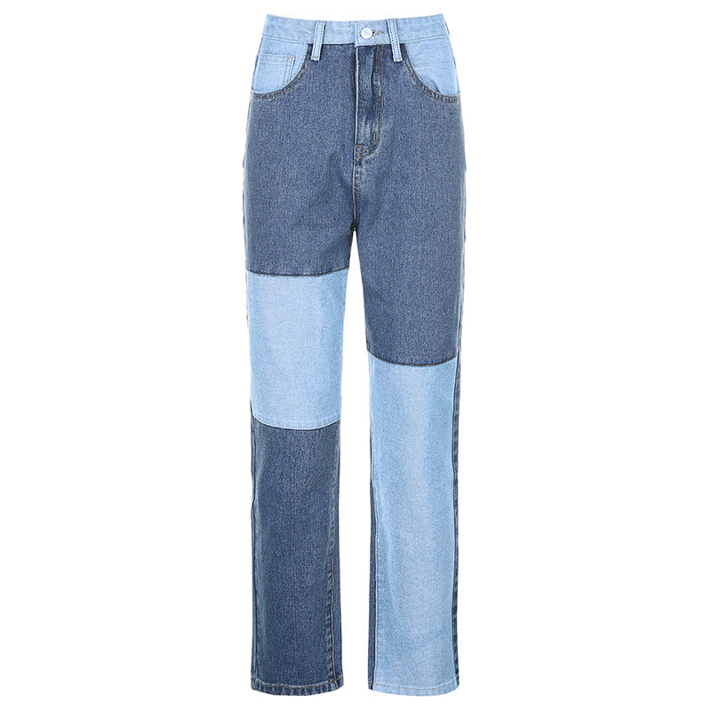 Buy Online Premimum Quality, Trendy and Highly Comfortable Contrasting Stitching Straight-leg Jeans Women - SAADI MART