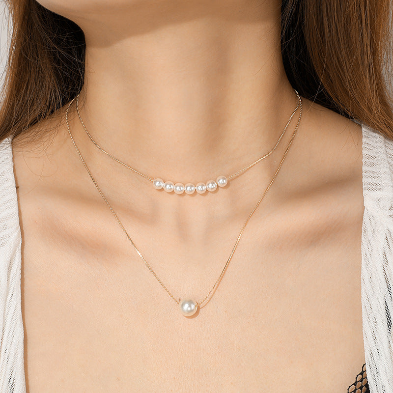 Buy Online Premimum Quality, Trendy and Highly Comfortable Fashion Necklace Double Pearl Necklace - SAADI MART