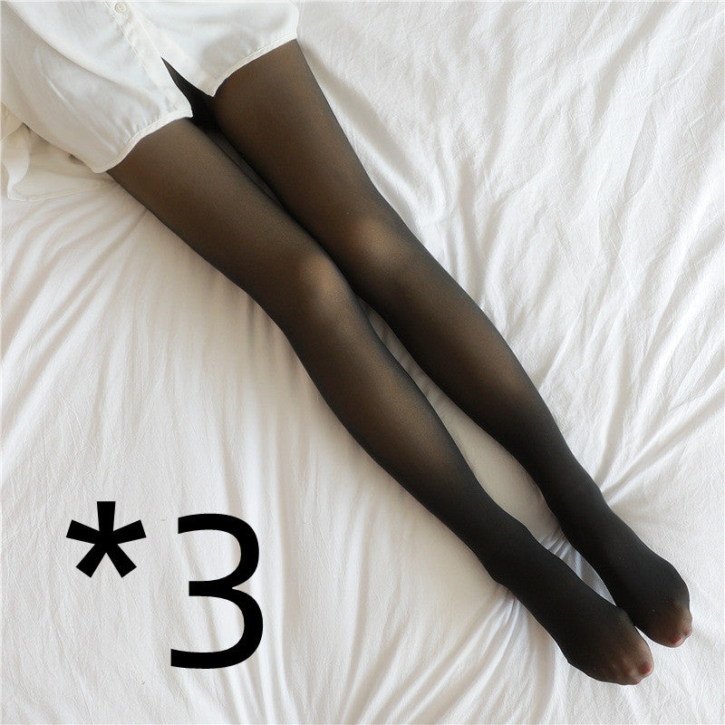 Buy Online Premimum Quality, Trendy and Highly Comfortable Unique Fake Translucent Leggings Tights Fall And Winter Warm Fleece - FEYONAS