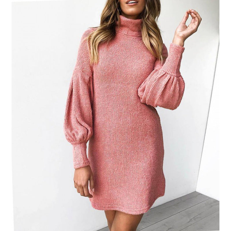 Buy Online Premimum Quality, Trendy and Highly Comfortable Winter Women's High Collar Knitted Dress - FEYONAS