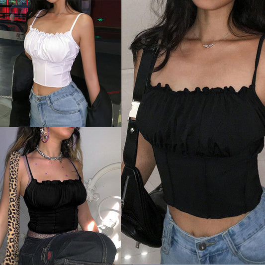 Buy Online Premimum Quality, Trendy and Highly Comfortable New Summer sexy slim short camisole - SAADI MART